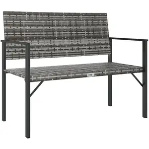 Comparateur de prix : vidaXL Banc de jardin à 2 places gris résine tressée