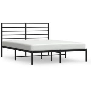 vidaXL Cadre de lit métal avec tête de lit noir 120x190 cm pas cher