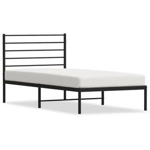 vidaXL Cadre de lit métal avec tête de lit noir 100x200 cm pas cher
