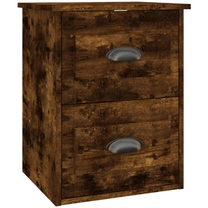 vidaXL Table de chevet murale chêne fumé 41,5x36x53 cm pas cher