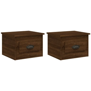 vidaXL Tables de chevet murales 2 pcs Chêne marron 41,5x36x28 cm pas cher
