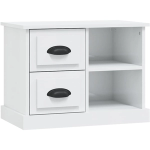 vidaXL Table de chevet blanc brillant 60x35,5x45 cm pas cher