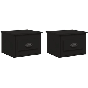 vidaXL Tables de chevet murales 2 pcs noir 41,5x36x28 cm pas cher