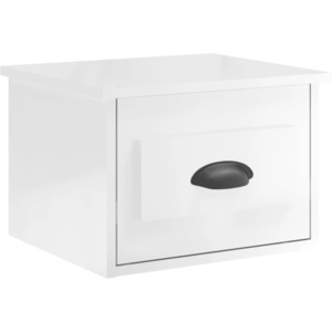 vidaXL Table de chevet murale blanc brillant 41,5x36x28 cm pas cher