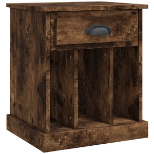 vidaXL Tables de chevet 2 pcs chêne fumé 43x36x50 cm pas cher