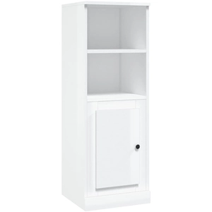 vidaXL Buffet haut blanc brillant 36x35,5x103,5 cm bois d'ingénierie pas cher