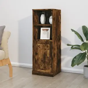 vidaXL Buffet haut chêne fumé 36x35,5x103,5 cm bois d'ingénierie pas cher
