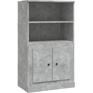 vidaXL Buffet haut gris béton 60x35,5x103,5 cm bois d'ingénierie pas cher