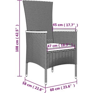 vidaXL Ensemble à manger de jardin avec coussins 3 pcs Noir pas cher