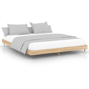 vidaXL Cadre de lit chêne sonoma 200x200 cm bois d'ingénierie pas cher
