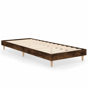 vidaXL Cadre de lit chêne fumé 75x190 cm bois d'ingénierie pas cher