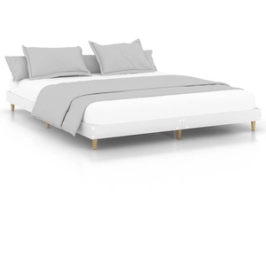 vidaXL Cadre de lit blanc 120x200 cm bois d'ingénierie pas cher