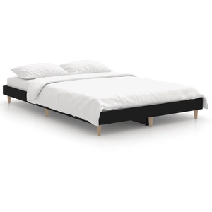 vidaXL Cadre de lit noir 120x190 cm bois d'ingénierie pas cher