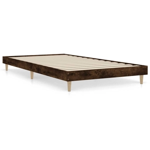 vidaXL Cadre de lit chêne fumé 90x200 cm bois d'ingénierie pas cher