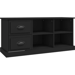 vidaXL Meuble TV noir 102x35,5x47,5 cm bois d'ingénierie pas cher