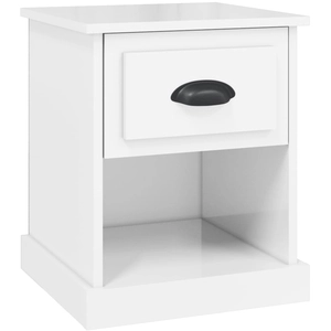 vidaXL Tables de chevet 2 pcs blanc brillant 39x39x47,5 cm pas cher