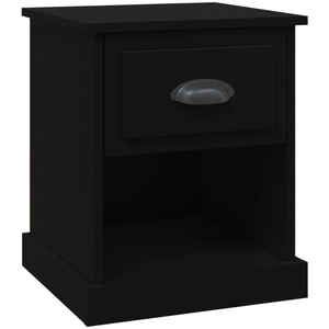 vidaXL Table de chevet noir 39x39x47,5 cm bois d’ingénierie pas cher