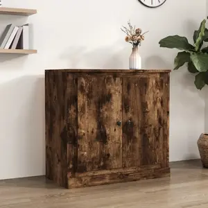 vidaXL Buffet chêne fumé 70x35,5x67,5 cm bois d'ingénierie pas cher