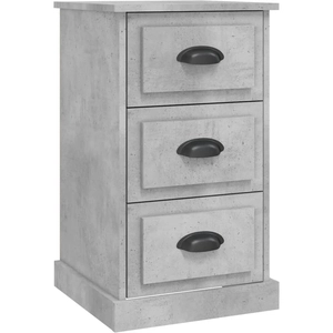 vidaXL Table de chevet gris béton 39x39x67 cm bois d'ingénierie pas cher