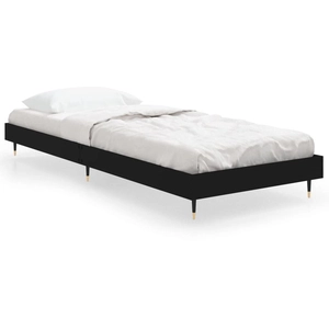 vidaXL Cadre de lit noir 75x190 cm bois d'ingénierie pas cher