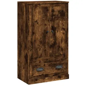 vidaXL Buffet haut chêne fumé 60x35,5x103,5 cm bois d'ingénierie pas cher