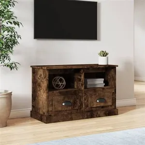 vidaXL Meuble TV chêne fumé 80x35x50 cm bois d'ingénierie pas cher