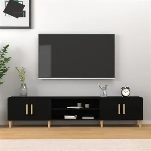 Comparateur de prix : vidaXL Meuble TV noir 180x31,5x40 cm bois d'ingénierie