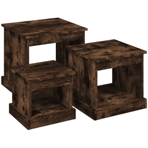 vidaXL Tables basses 3 pcs chêne fumé bois d'ingénierie pas cher