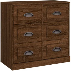 vidaXL Buffet chêne marron 70x35,5x67,5 cm Bois d'ingénierie pas cher