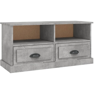 vidaXL Meuble TV gris béton 93x35,5x45 cm bois d'ingénierie pas cher