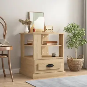 vidaXL Table d'appoint chêne sonoma 50x50x60 cm bois d'ingénierie pas cher