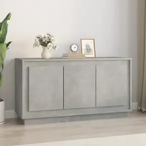vidaXL Buffet gris béton 102x35x55 cm bois d'ingénierie 831889 pas cher