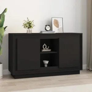 vidaXL Buffet Noir 102x35x60 cm bois d'ingénierie pas cher