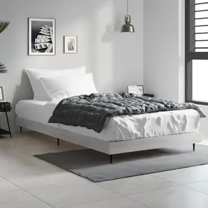 vidaXL Cadre de lit sonoma gris 90x190 cm bois d'ingénierie pas cher