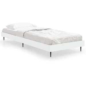 vidaXL Cadre de lit blanc 75x190 cm bois d'ingénierie pas cher