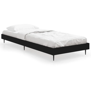 vidaXL Cadre de lit noir 75x190 cm bois d'ingénierie pas cher