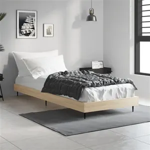 vidaXL Cadre de lit chêne sonoma 75x190 cm bois d'ingénierie pas cher