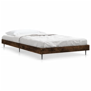 vidaXL Cadre de lit chêne fumé 90x190 cm bois d'ingénierie pas cher