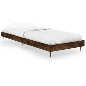 vidaXL Cadre de lit chêne fumé 75x190 cm bois d'ingénierie pas cher