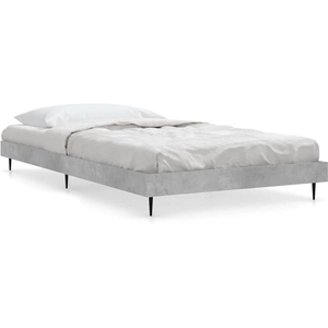 vidaXL Cadre de lit gris béton 120x190 cm bois d'ingénierie pas cher