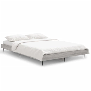 vidaXL Cadre de lit sonoma gris 120x190 cm bois d'ingénierie pas cher