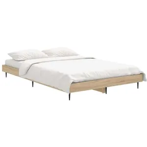 vidaXL Cadre de lit chêne sonoma 120x190 cm bois d'ingénierie pas cher