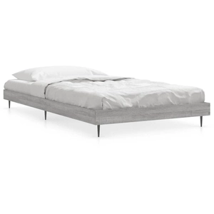 vidaXL Cadre de lit sonoma gris 90x200 cm bois d'ingénierie pas cher