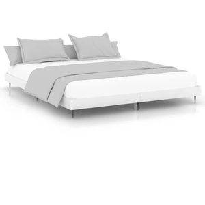 vidaXL Cadre de lit blanc 150x200 cm bois d'ingénierie pas cher