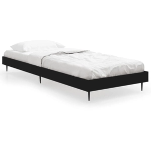 vidaXL Cadre de lit noir 135x190 cm bois d'ingénierie