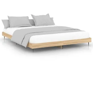 vidaXL Cadre de lit chêne sonoma 120x200 cm bois d'ingénierie pas cher