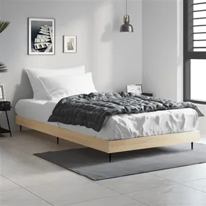vidaXL Cadre de lit chêne sonoma 90x200 cm bois d'ingénierie pas cher