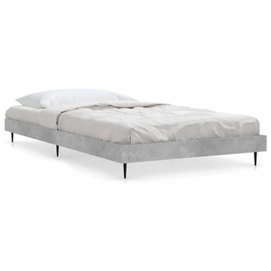 vidaXL Cadre de lit gris béton 90x200 cm bois d'ingénierie pas cher