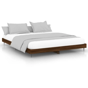 vidaXL Cadre de lit chêne marron 200x200 cm bois d'ingénierie pas cher