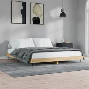 vidaXL Cadre de lit chêne sonoma 180x200 cm bois d'ingénierie